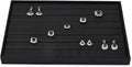 Ring Display Tray Black Jewelry Organizer Tray PU Leather Ring Earrings Display Organizer Tray