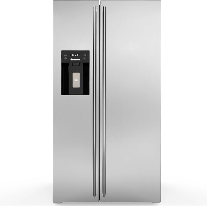 20 Cu.ft. Large Refrigerator Fridge, 2 French Door Stainless Steel with Water Dispensor, Ice Maker for the Kitchen, Home