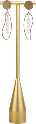 GemeShou Gold Earring Display Stand for selling, Stable Jewelry Earring Holder, Metal ear hanger photography props【Gold-Cone Base Height 7.9"】