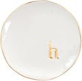 COLLECTIVE HOME - Ceramic Jewelry Tray, Decorative Trinket Dish for Rings Earrings Necklaces Bracelet Watch Keys, Birthday Mother's Day Christmas Gift for Women, 4.75", Glossy (h)