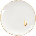 COLLECTIVE HOME - Ceramic Jewelry Tray, Decorative Trinket Dish for Rings Earrings Necklaces Bracelet Watch Keys, Birthday Mother's Day Christmas Gift for Women, 4.75", Glossy (b)