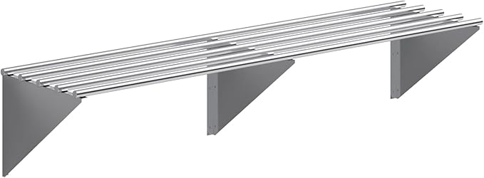 AmGood 18 in. x 72 in. NSF Stainless Steel Tubular Wall Shelf | Heavy-Duty Metal Shelving for Appliances & Equipment | Ideal for Kitchen, Restaurant, Garage, Laundry, Utility Room