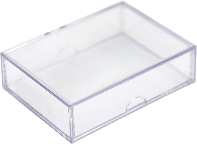 20 Pack Clear Acrylic Card Storage Boxes with Lids – 3 1/2" L x 2 1/2" W x 1" H Baseball Card Storage Box, Sports Card Boxes, Magic Card Storage Box and Playing Card Case – Made in USA