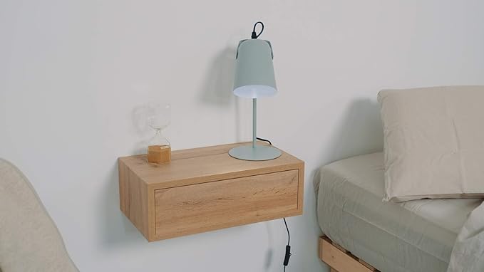 Mobili Fiver, Riccardo Floating nightstand, Concrete Effect, Grey, Made in Italy