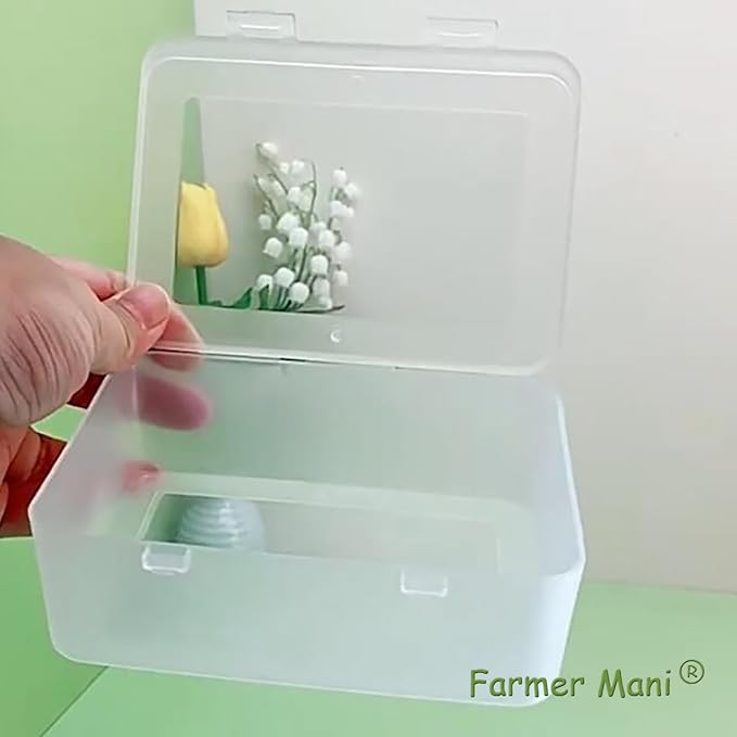Clear Plastic Storage Containers Box with Lid (5.04x3.5x1.69 inch, 2 Pack), Rectangle Plastic Clear Storage Containers Box for Beads, Coins, Safety Pins and Other Craft Jewelry Watch Findings