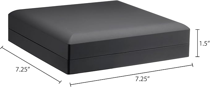 Allure - Bulk Case Of 12 - Large Necklace Box With LED Light, Square Shaped, Elegant Diamond Necklace Case, For Unique Proposal Or Wedding, Luxury Black Velvet Interior Jewelry Display Gift Box.