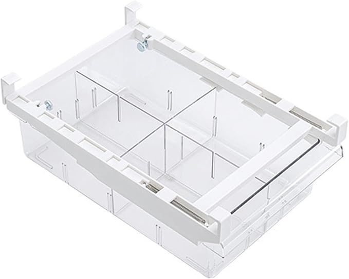 Fridge Drawer Organizer, Refrigerator Organizer Bins, Pull Out with Handle, fridge drawer organizer for Deli Meat, Cheese, Produce and More, Stretchable and Deep Storage (White-2)