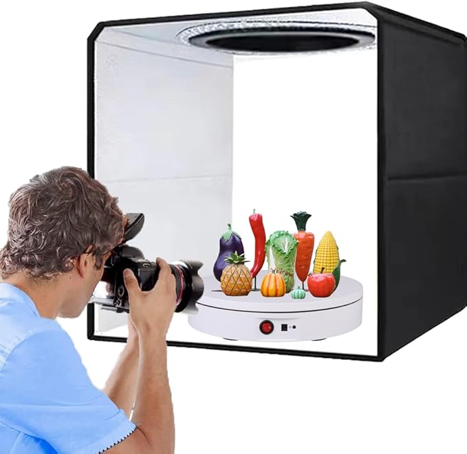 JAYEGT Motorized Rotating Display Stand，330 Lbs Load，360 Degree Electric Rotating Photography Turntable For Products Display，Video Show, Live Show，Remote Control +5 Colors Backgrounds(White / 11.8inch / Rechargeable)