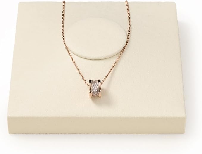 Oirlv Microfiber Jewelry Display Tray Necklace Display Stand Necklace Holder(Beige)