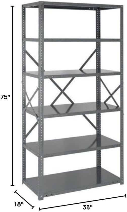 Quantum Storage Systems 75-1836-4 IRONMAN Solid Heavy Duty 4 Shelves 75" H x 36" W x 18" D