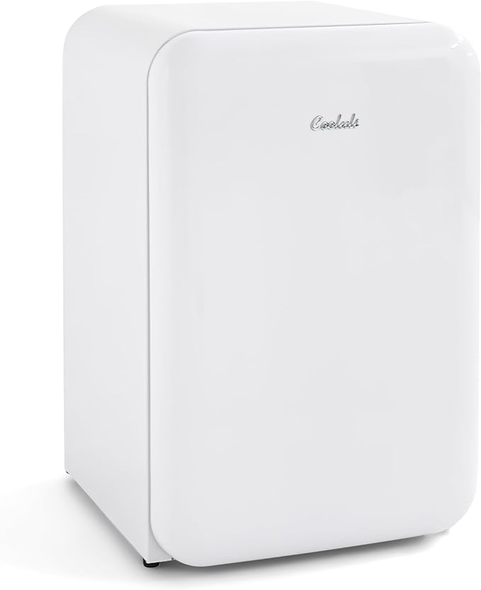Cooluli Curve 3.8 cu ft Mini Fridge with Freezer - Small Refrigerator for Bedroom, Office, Dorm Room (White, 3.2 cu.ft Refrigerator, 0.6 Freezer)