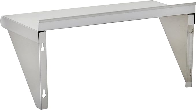 Commercial Wall Shelf - 210 lb. Weight Capacity, 24" W x 12" D, NSF Solid, Stainless Steel - 2/Pk (29N-228)
