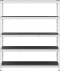 SafeRacks Modular Garage Shelving - 5 Tier Storage Shelves, Tall Metal Rack Shelves for Storage, Heavy Duty Steel Shelf Organizer for Garage, Or Kitchen Pantry (White, 18 x 60 x 72)