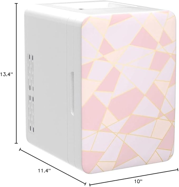 Cooluli 10L Mini Fridge for Bedroom - Car, Office Desk & Dorm Room 12v Portable Cooler Warmer Food, Drinks, Skincare, Beauty Makeup AC/DC Small Refrigerator with Glass Front, Fractal Pink