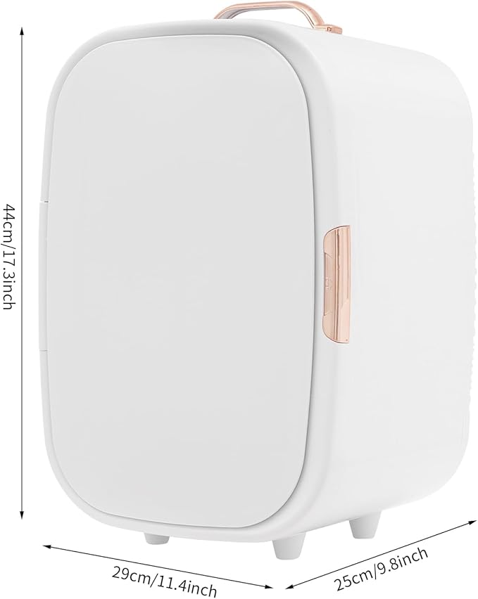Mini Skincare Fridge,12L Makeup Cosmetics Refrigerator Beauty Fridge for Cosmetic Storage Skincare Fridge Portable Small Refrigerator for Cosmetics, Skin Care (White, Without ED Light Mirror)