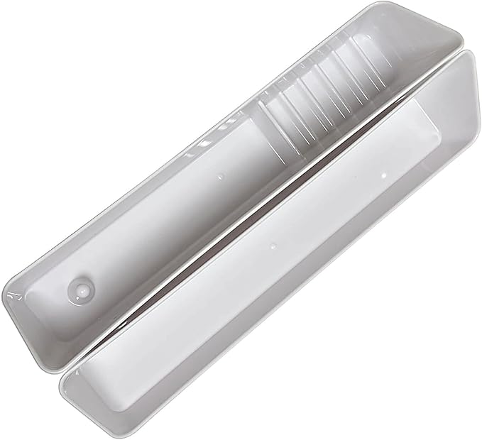 Bueyfolt 14" Kitchen Sink Front Tip-Out Accessory Trays with Mounting Screws, White, 2 Pack (Conventional Open Tray and Accessory Tray with Ring Holder and Soap Dish) Hinges are Not Included