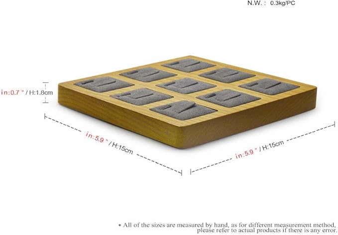 Jewelry Ring Display Tray Solid Wood Display Rings Stand Storage Jewelry Display Props Tray