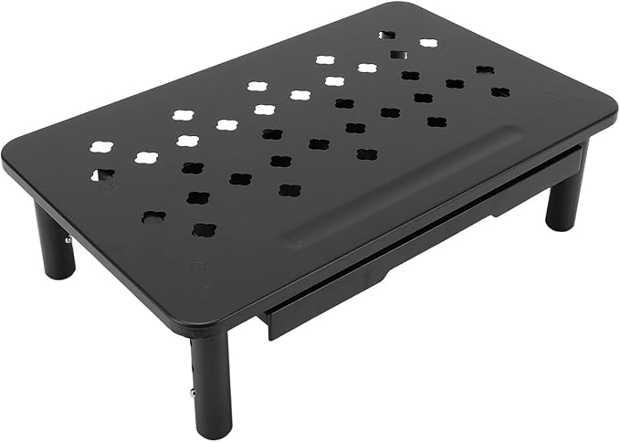 Bewinner Computer Monitor Stand Riser, Desk Organizers and Accessories with Drawer, Office Desk Accessories Metal Printer Laptop Stand20KG Bearing (Black)