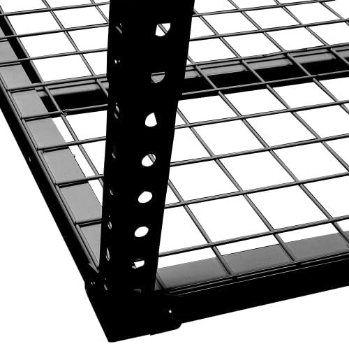 LuckyNote】2x8FT Overhead Garage Storage Rack,Adjustable Storage Organization System,Heavy Duty Metal Garage Ceiling Storage Racks,450lbs Weight Capacity,Black Color,96x24x38.6 Inches,Adjustable 22-40