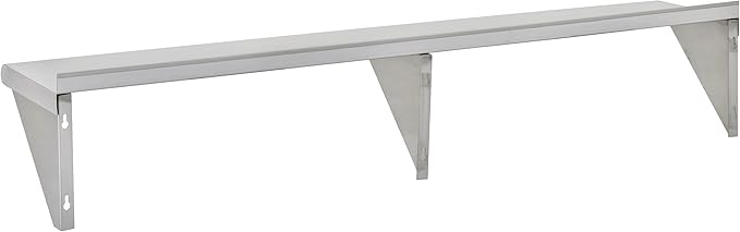 Commercial Wall Shelf - 505 lb. Weight Capacity, 84" W x 15" D, NSF Solid, Stainless Steel (29N-023)