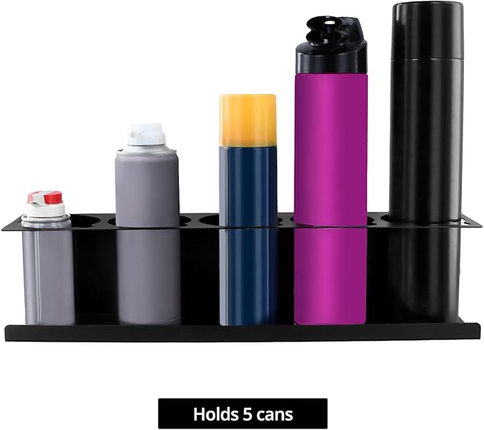 QWORK Spray Can Holder Organizer, Wall Mount Aerosol Rack for Garage & Workspace Storage, Pack of 2, Holds 10 Cans