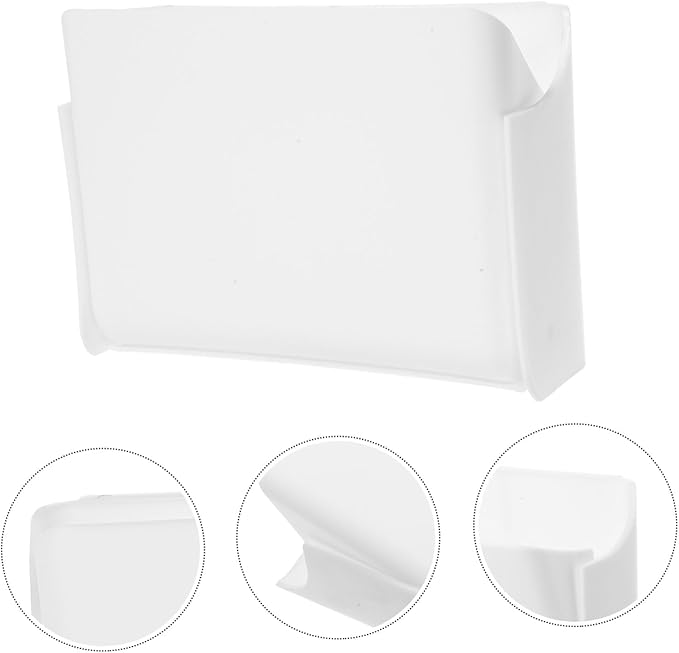 TOYANDONA Wall-mounted Foldable Sundries Organizer Box for Cosmetics and Mask Storage Plastic Makeup Storage Container Space-saving Design for Bathroom and Vanity Organization White Holder