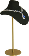 Necklace Display Stand For Selling Velvet Chain Jewelry Bust Holder Organizer With Stainless Steel Stand Jewelry Display