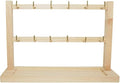 2 Layers of Wooden Display Eacks With Hooks for Necklaces. Rings, Earrings, Bracelets, And Other Jewelry Storage Display Rack