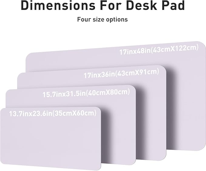 Aothia Large PU Leather Desk Pad Protector – Non-Slip Mouse Pad & Writing Mat for Office/Home, Waterproof, Easy to Clean (36" x 17", Soft Lavender)