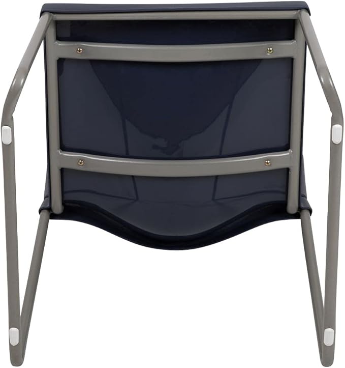 Flash Furniture HERCULES Series 880 lb. Capacity Navy Full Back Contoured Stack Chair with Gray Powder Coated Sled Base