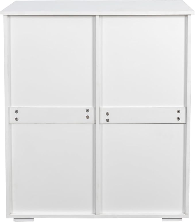 Laundry Hamper Cabinet with 2 Baskets & 2 Drawers, 31.5" Bathroom Clothes Sorter Storage Cabinet for Bathroom Laundry Room, Tilt-Out Hamper Organizer with Divided Sections