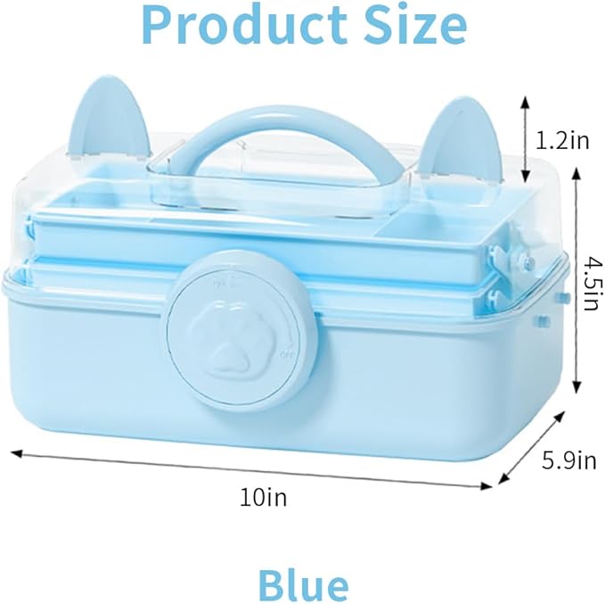 Bow Knot Hair Accessories Organizer Box - Cute Dust Proof Childrens Jewelry Storage Box, 3 Layers Plastic Storage Box for Clips, Headbands, Bands, Jewelry, etc