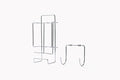 JERDON Ironing Board Holder and Iron Caddy - Stainless Steel Iron Holder with Hook - J525C