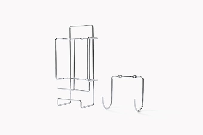 JERDON Ironing Board Holder and Iron Caddy - Stainless Steel Iron Holder with Hook - J525C