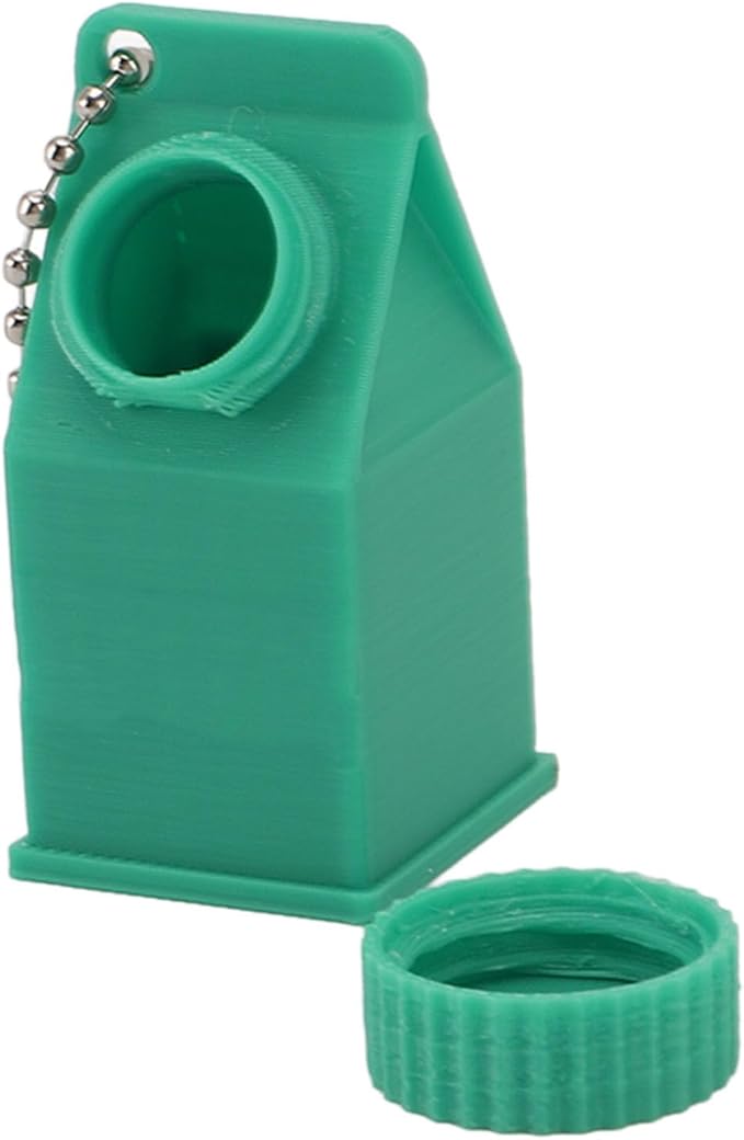 TOPINCN Milk Carton Box Keychain,Tolerant Holder Milk Carton Keychain Holder Mini Lactose Intolerance Pills Case Keychain Container (Green)