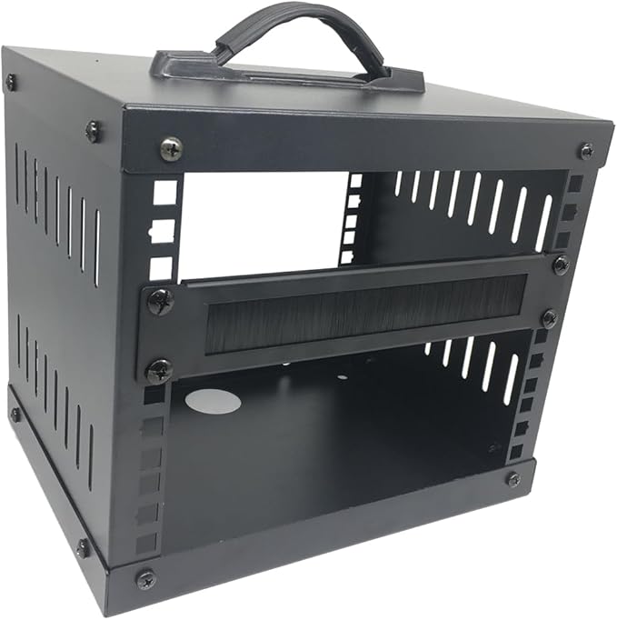 1U Mini 10 inch Brush Cable Management Panel Cable Manager with Brush Strip for Cable Entry in 10 Inch Server Rack, Network Cabinet or Desktop Rack
