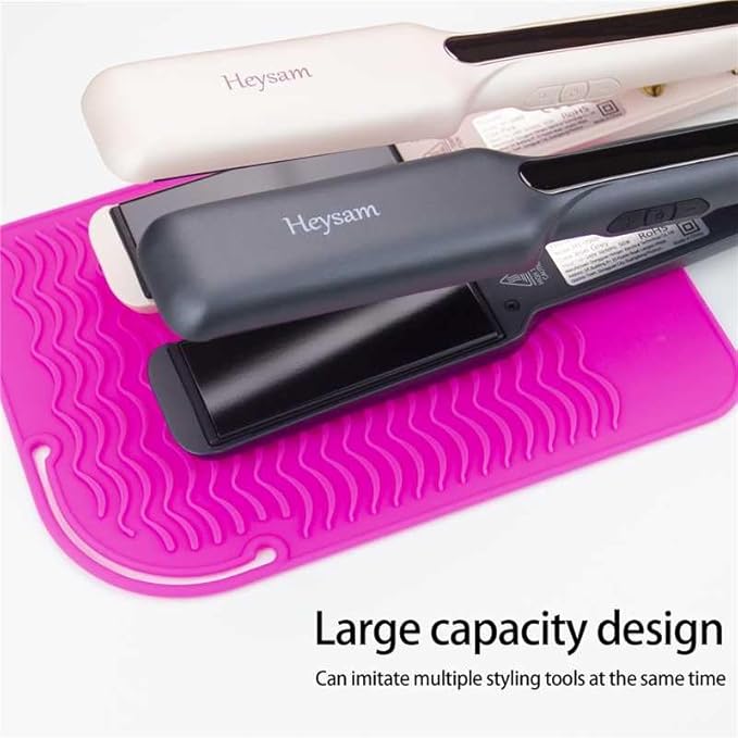 Heysam Professional Heat-Resistant Silicone Mat Flat Iron Hair Straightener Pad for Hair Styling Hot Tools, Curling Iron Travel Flat Iron Case Heat Resistant, Size 9.0 x 6.5 inches, Multiple Colors