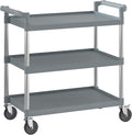 Gray Utility/Bussing Cart with Three Shelves - 42" x 20"