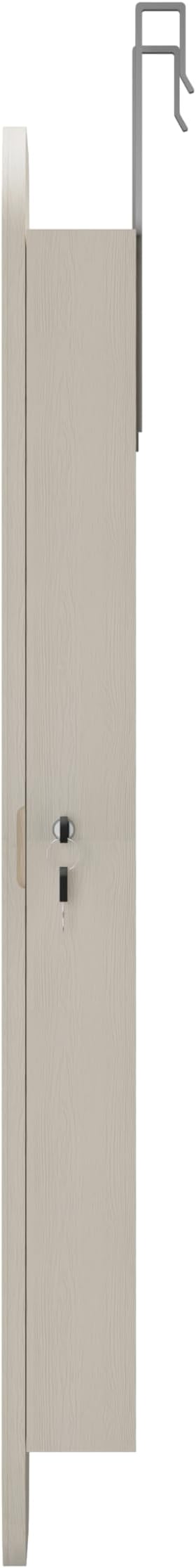 Montary Door or Wall-Mounted Jewelry Cabinet with Full-Length Mirror - Lockable Storage Organizer with Built-In LED Lighting, Hidden Jewelry Armoire for Bedroom & Closet, White