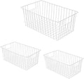 16inch Upright Freezer Organizer Baskets for 13-14,16-21 cu.ft Standup Freezer, Settle freezer chaos and reduce food waste effectively, Durable, Fully Use Space, Improve Air Circulate, White, 3pcs