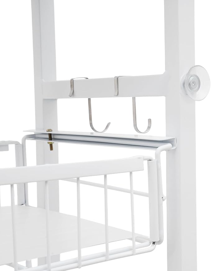 Over Washer and Dryer Storage Shelves, 3-Tier Washing Machine Organizer Rack with Height Adjustable Shelf for Laundry Room Bathroom Garage, W27.8*D10.2*H62in, White