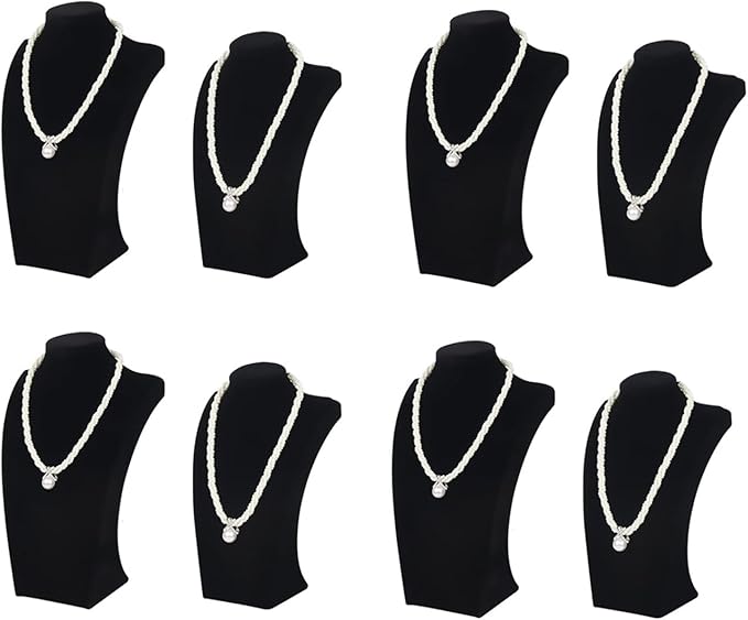 Necklace Bust Display Stand, Necklace Holder, Pendant Chain Necklace Organizer for Women (Black Velvet, S 1PCS)