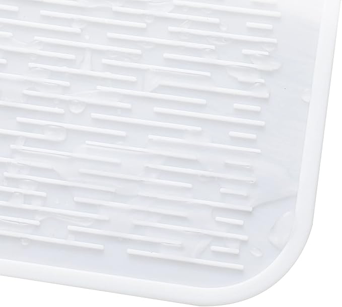 Silicone Dish Drying Mat for Multiple Usage,Easy clean,Eco-friendly,Heat-resistant Silicone Mat for Kitchen Counter or Sink,Refrigerator or Drawer Liner White 4XL 32 inches x 18 inches