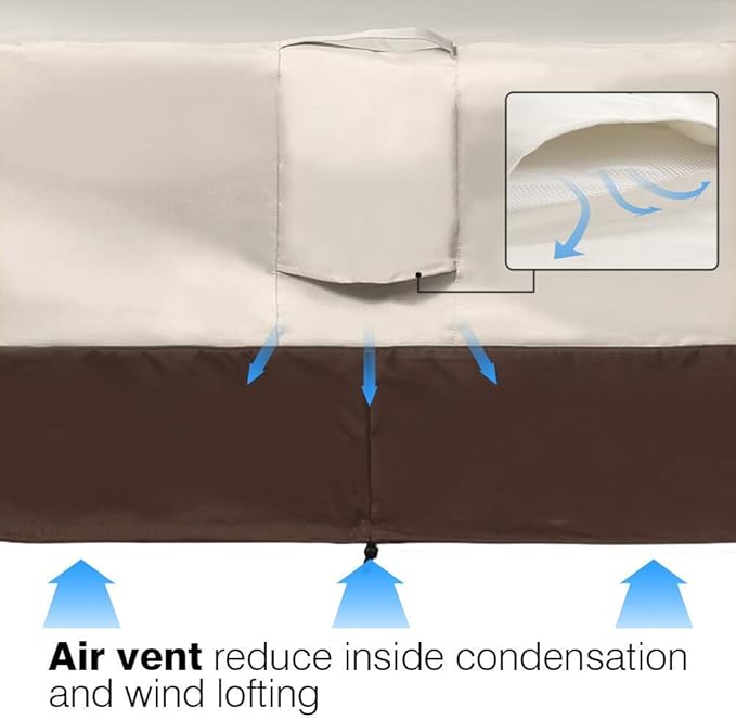 Vailge Patio Chair Covers, Lounge Deep Seat Cover, Heavy Duty and Waterproof Outdoor Lawn Patio Furniture Covers (1 pack-Medium Beige & Brown)