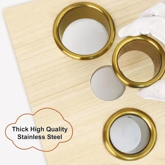 Hair Dryer Holder, Salon Hair Styling Station Organizer, 3pcs (Golden, Stainless Steel, Heat & Burn Resistant, Diameter: 3'' & 2'')