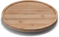 9.75" Bamboo Lazy Susan Revolution Turntable w/Rim – Rotating Bamboo Organizer Tray for Kitchen, Spices, Table, or Bathroom, Non-Slip, 360° Turnable