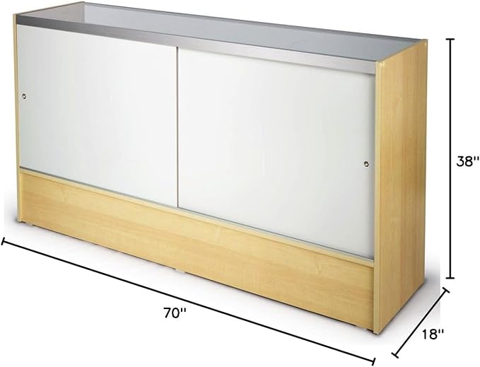 Only Hangers Full Vision Display Showcase, Collectible Display 72 Inches Wide - Maple