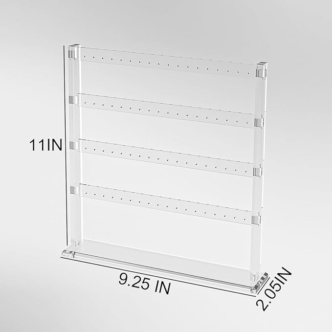Coward Acrylic Earring Holder Stand, Tabletop Earring Jewelry Easel Display, Earring Jewelry Holder Organizer for Home Use or Store Selling Show (4layer)