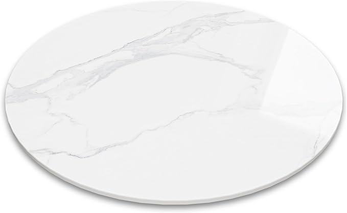 31.5" Lazy Susan Turntable – 360° Sinteredstone Silent Anti-Slip Turntable, Table Top Centerpiece for Kitchen, Pantry, Spice Rack, Refrigerator & Dining Table, White