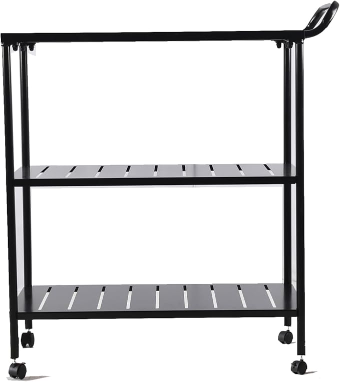 Diwhy Industrial 3 Tier Rolling Utility Storage Cart, Metal bar Cart with Wheels Kitchen Bar Dining Room Tea Wine, Storage Cart Black